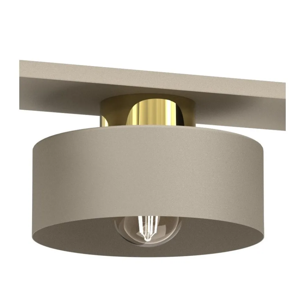 Lampa Sufitowa MARTI Beżowy Złoty Metalowy Klosz 3xE27 * Luminex Clearance