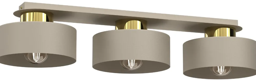 Lampa Sufitowa MARTI Beżowy Złoty Metalowy Klosz 3xE27 * Luminex Clearance