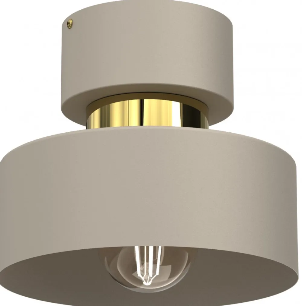Lampa Sufitowa MARTI Beżowy Złoty Metalowy Klosz 1xE27 * Luminex Hot