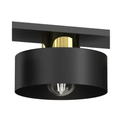 Lampa Sufitowa MARTI Czarny Złoty Metalowy Klosz 3xE27 * Luminex Best