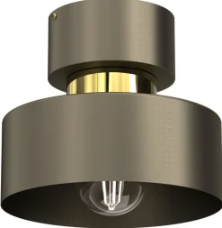 Lampa Sufitowa MARTI Złoty Szary Metalowy Klosz 1xE27 * Luminex Online