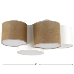 Lampa sufitowa MONA juta biały 4xE27 * TK Lighting Best