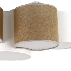 Lampa sufitowa MONA juta biały 4xE27 * TK Lighting Best