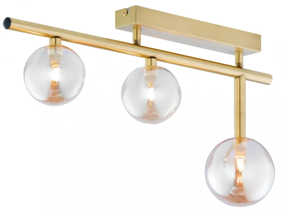 Lampa Sufitowa NEPTUN Złoty Szklane Klosze 3xG9 * Jupiter