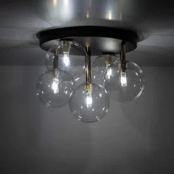 Lampa Sufitowa NILOS Czarny Złoty Szklane Klosze 5xG9 * TK Lighting Clearance