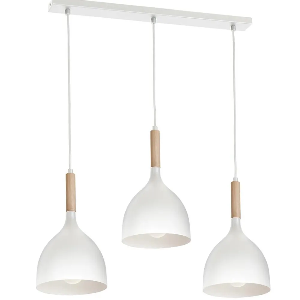 Lampa sufitowa Noak Wood biała potrójna * Luminex Discount