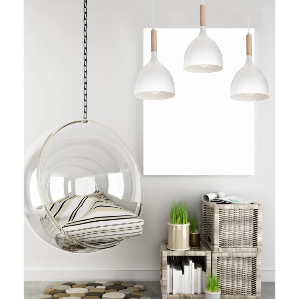 Lampa sufitowa Noak Wood biała potrójna * Luminex Discount