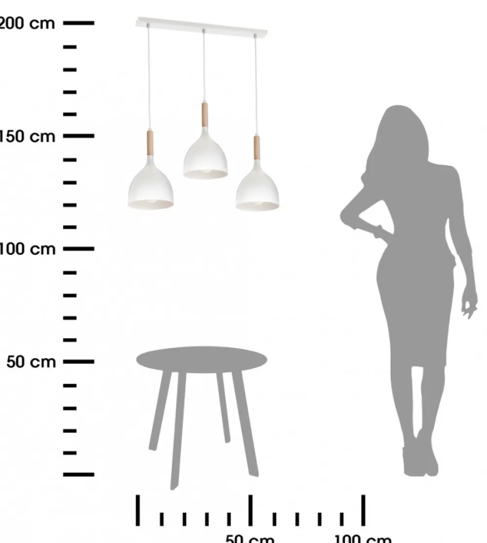 Lampa sufitowa Noak Wood biała potrójna * Luminex Discount