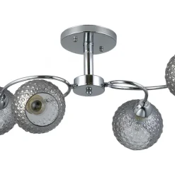 Lampa Sufitowa OAKLAND Srebrny Szklane Klosze 4xE27 * Eko-light Sale