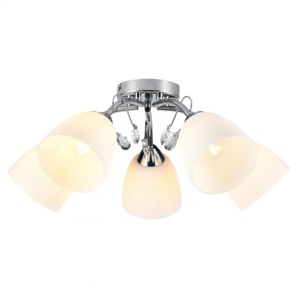 Lampa sufitowa PIREUS Srebrna Szklane klosze 5xE27 * Eko-light Best