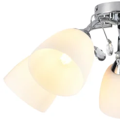 Lampa sufitowa PIREUS Srebrna Szklane klosze 5xE27 * Eko-light Best
