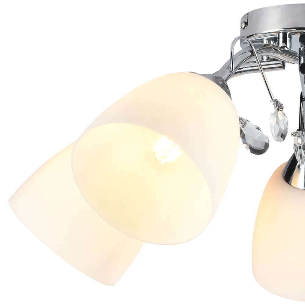 Lampa sufitowa PIREUS Srebrna Szklane klosze 5xE27 * Eko-light Best