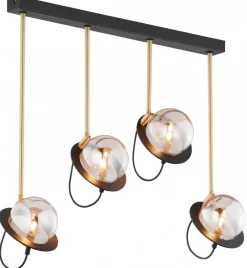 Lampa Sufitowa PLANET Czarny Złoty Szklane Klosze 3xG9 * Jupiter Hot