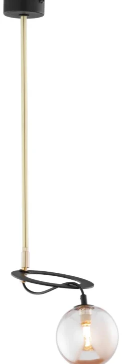Lampa Sufitowa PLANET Czarny Złoty Szklany Klosz 1xG9 * Jupiter Online