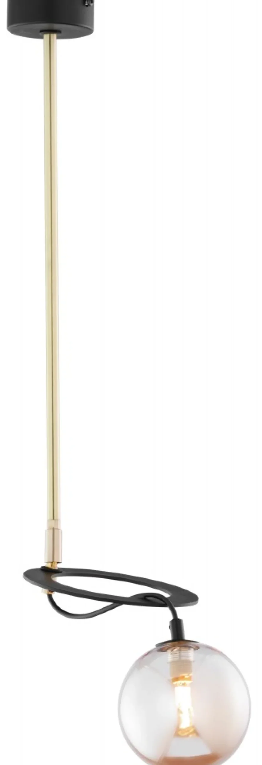 Lampa Sufitowa PLANET Czarny Złoty Szklany Klosz 1xG9 * Jupiter Online