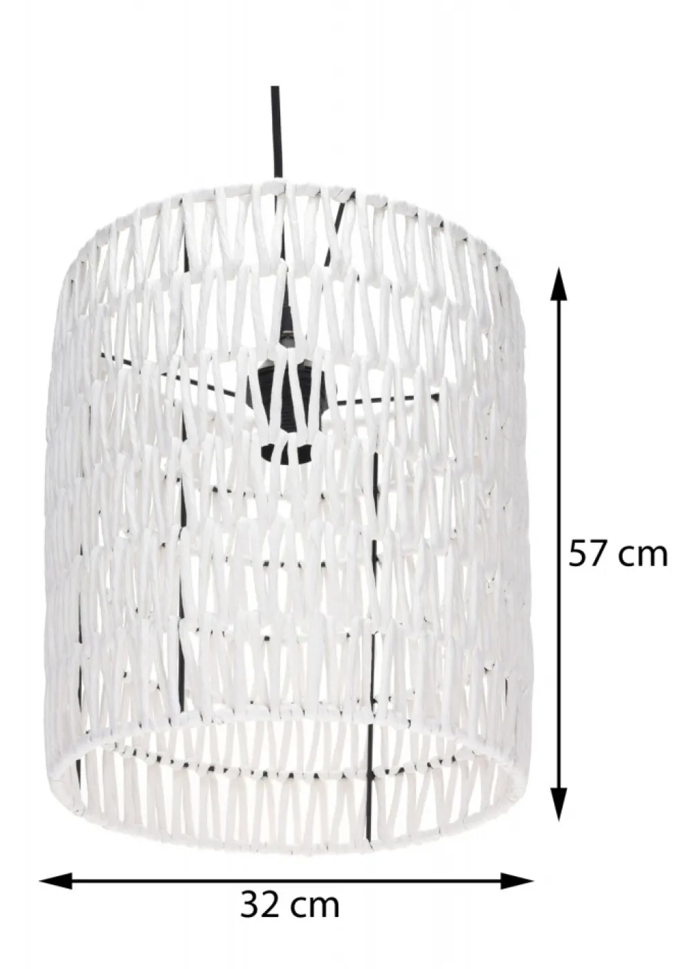 Lampa sufitowa pleciona Boho biała * H&S Decoration Discount