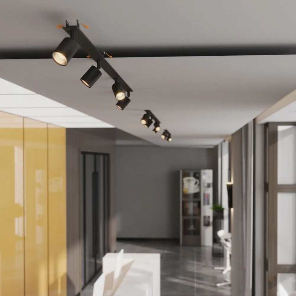 Lampa sufitowa podtynkowa Spot NEX czarna 4xGU10 * TK Lighting Sale