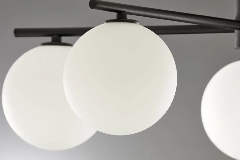 Lampa sufitowa PRATO czarna biały klosz 5xG9 * Jupiter Sale