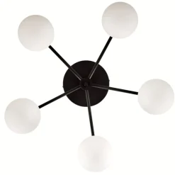 Lampa sufitowa PRATO czarna biały klosz 5xG9 * Jupiter Sale