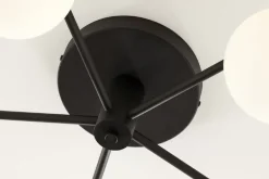 Lampa sufitowa PRATO czarna biały klosz 5xG9 * Jupiter Sale