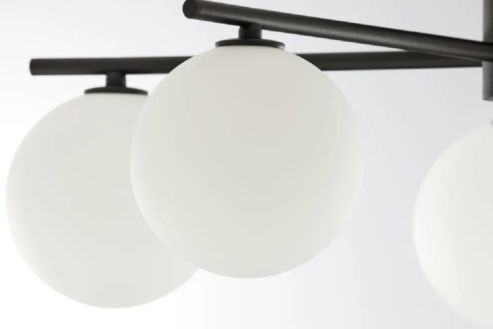 Lampa sufitowa PRATO czarna biały klosz 5xG9 * Jupiter Sale