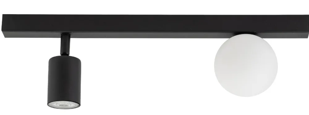 Lampa Sufitowa Regulowana VOX Czarny Biały Szklany Klosz 1xGU10 1xG9 * TK Lighting Outlet