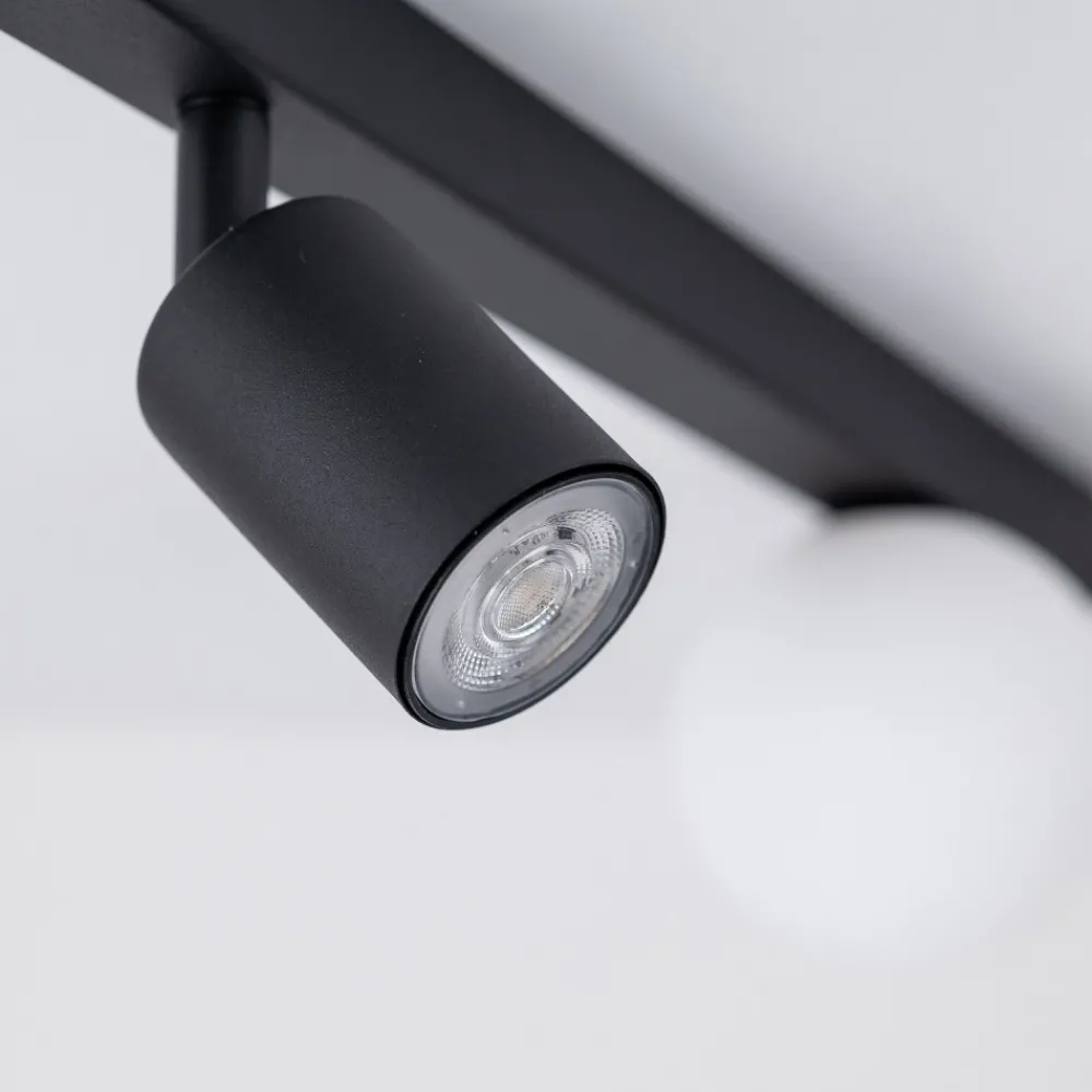 Lampa Sufitowa Regulowana VOX Czarny Biały Szklany Klosz 1xGU10 1xG9 * TK Lighting Outlet