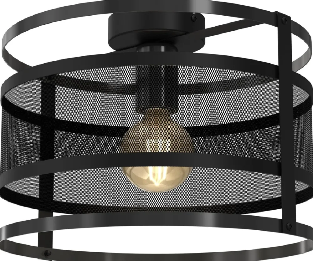 Lampa Sufitowa RIM Czarny Metalowy Klosz 1xE27 30cm * Luminex Outlet