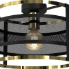 Lampa Sufitowa RIM Czarny Złoty Metalowy Klosz 1xE27 30cm * Luminex Hot