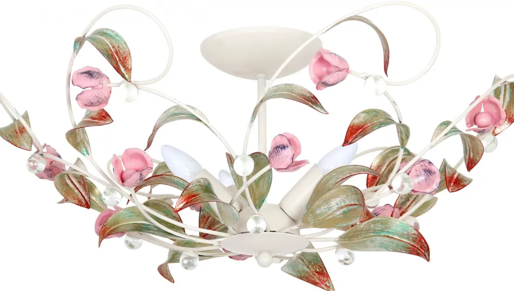 Lampa Sufitowa ROSE Biały Kremowy 3xE14 * Luminex Outlet