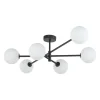 Lampa Sufitowa SARIUS Czarny Szklane Klosze 6xG9