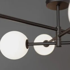Lampa Sufitowa SARIUS Czarny Szklane Klosze 6xG9