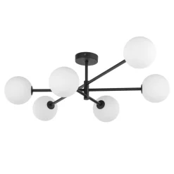 Lampa Sufitowa SARIUS Czarny Szklane Klosze 6xG9