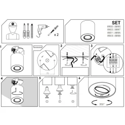 Lampa Sufitowa SET Biały Czarny 1xGU10 * Nowodvorski Clearance