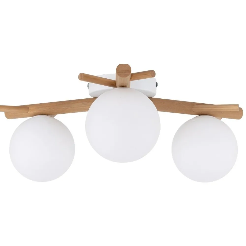 Lampa Sufitowa SHERON Brązowy Biały Szklane Klosze 3xG9 * TK Lighting Discount