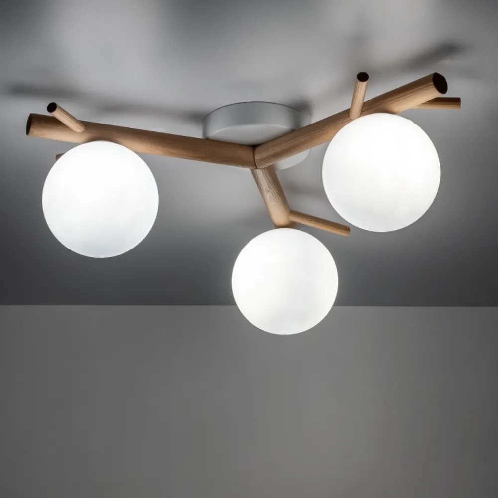 Lampa Sufitowa SHERON Brązowy Biały Szklane Klosze 3xG9 * TK Lighting Discount