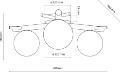 Lampa Sufitowa SHERON Brązowy Biały Szklane Klosze 3xG9 * TK Lighting Discount