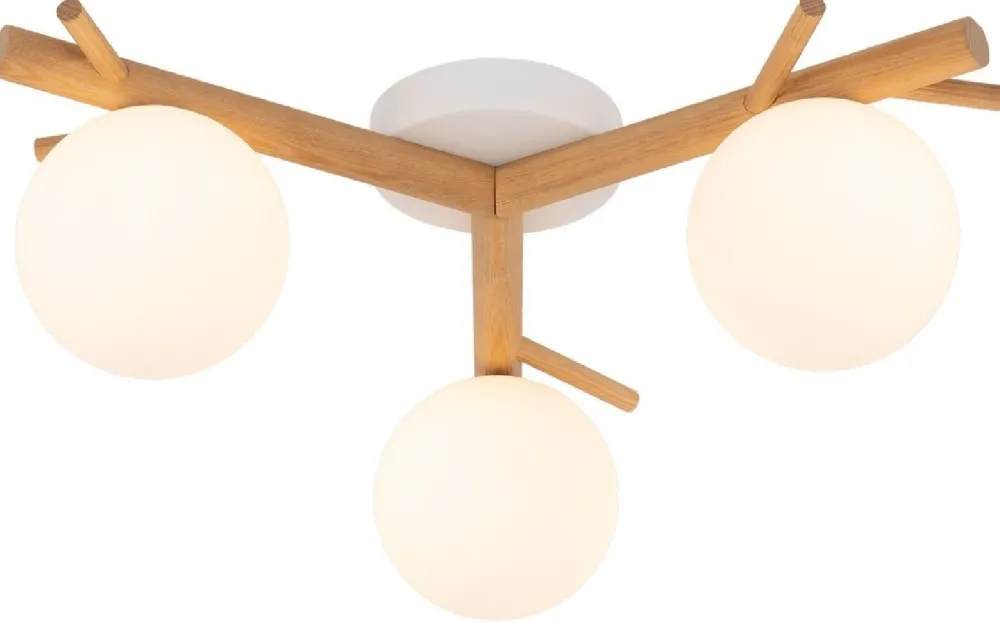 Lampa Sufitowa SHERON Brązowy Biały Szklane Klosze 3xG9 * TK Lighting Discount