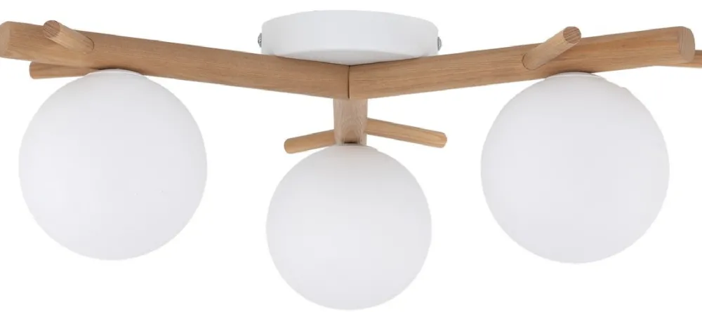 Lampa Sufitowa SHERON Brązowy Biały Szklane Klosze 3xG9 * TK Lighting Discount