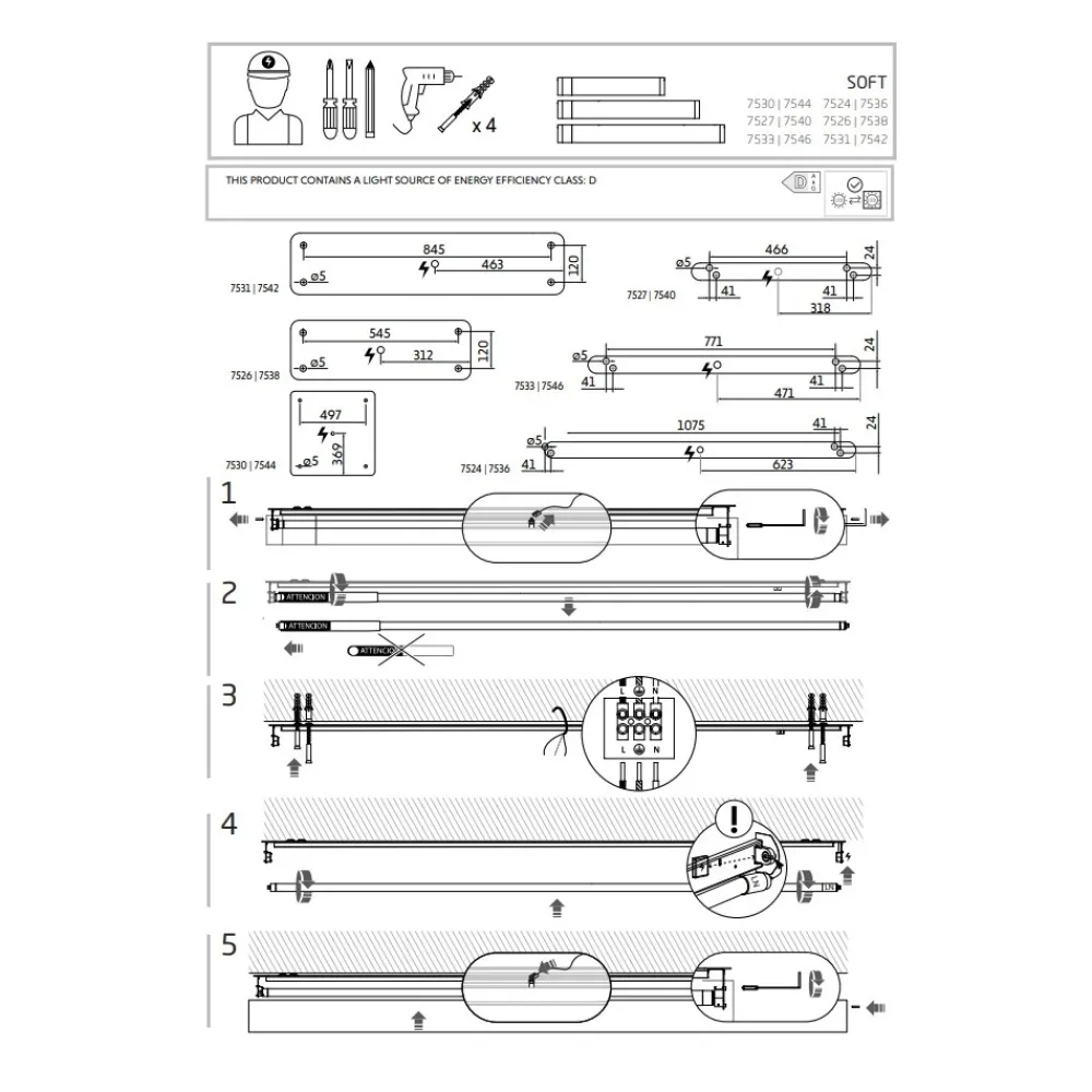 Lampa Sufitowa SOFT Biały 5xT8 11W 3000K 63cm * Nowodvorski Online
