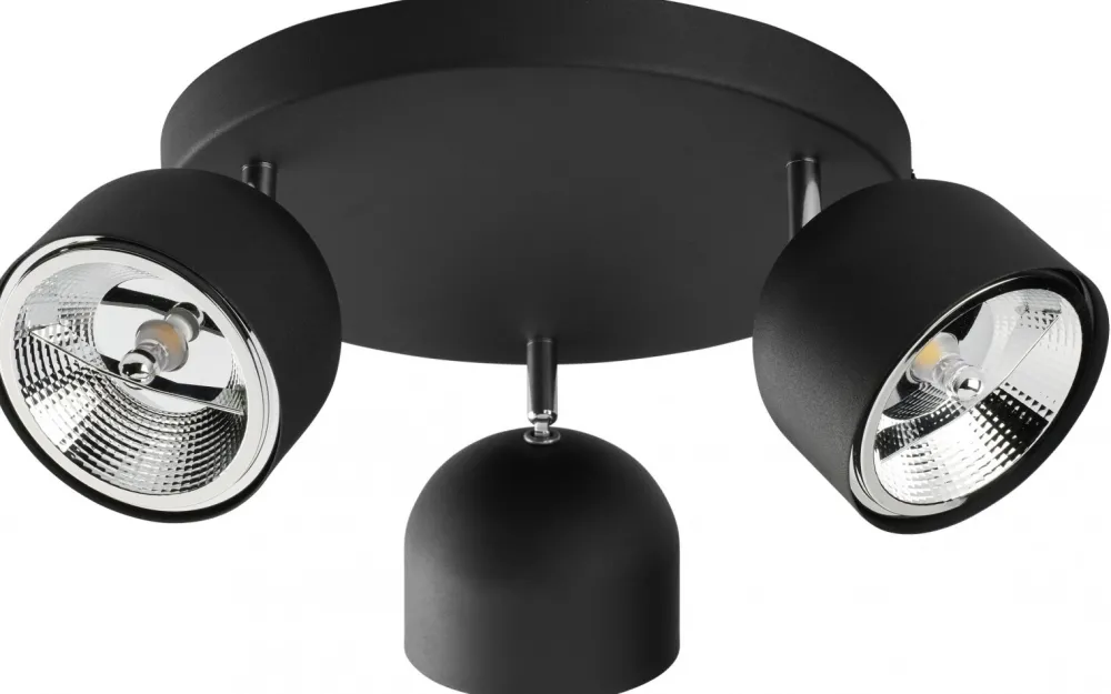 Lampa Sufitowa Spot ALTEA Czarny Koło 3xGU10 AR111 * TK Lighting New
