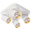 Lampa Sufitowa Spot ANDY Biały Złoty 4xGU10 22cm * Eko-light Online