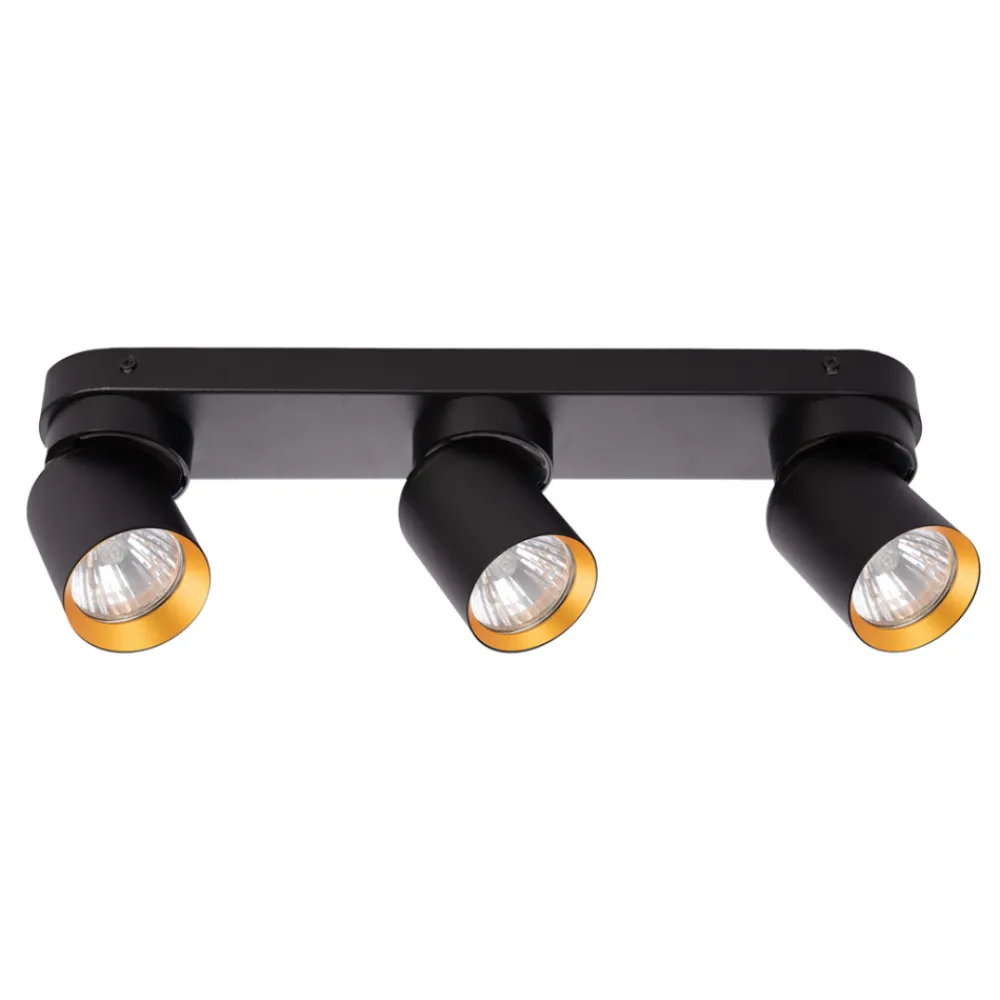 Lampa Sufitowa Spot ANDY Czarny Złoty 3xGU10 39cm * Eko-light Hot