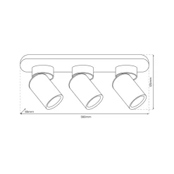 Lampa Sufitowa Spot ANDY Czarny Złoty 3xGU10 39cm * Eko-light Hot