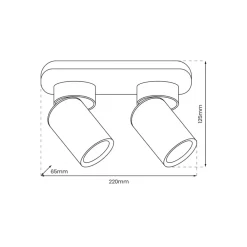 Lampa Sufitowa Spot ANDY Czarny Złoty 2xGU10 22cm * Eko-light Discount
