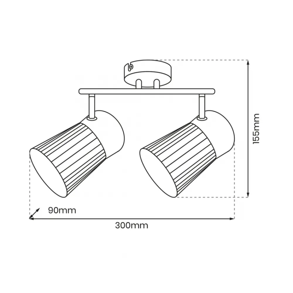 Lampa Sufitowa Spot BEST Czarny Szklane Klosze 2xE14 * Eko-light Outlet