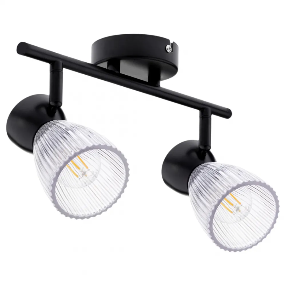 Lampa Sufitowa Spot BEST Czarny Szklane Klosze 2xE14 * Eko-light Outlet