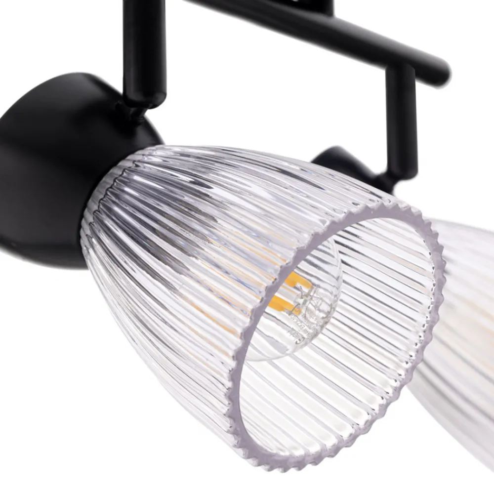 Lampa Sufitowa Spot BEST Czarny Szklane Klosze 2xE14 * Eko-light Outlet
