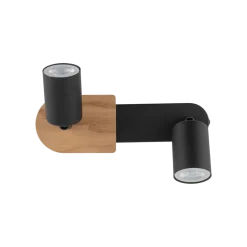 Lampa Sufitowa Spot COVER Czarny Brązowy Drewno 2xGU10 * TK Lighting Hot