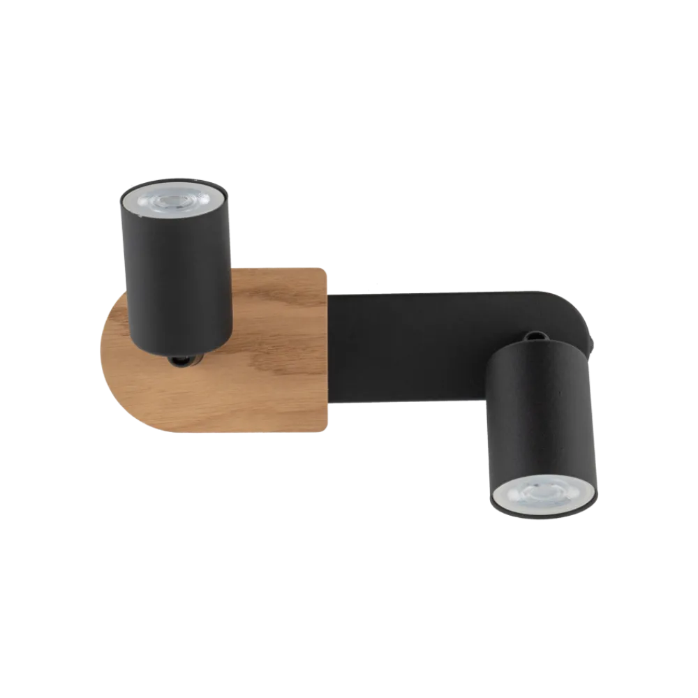 Lampa Sufitowa Spot COVER Czarny Brązowy Drewno 2xGU10 * TK Lighting Hot